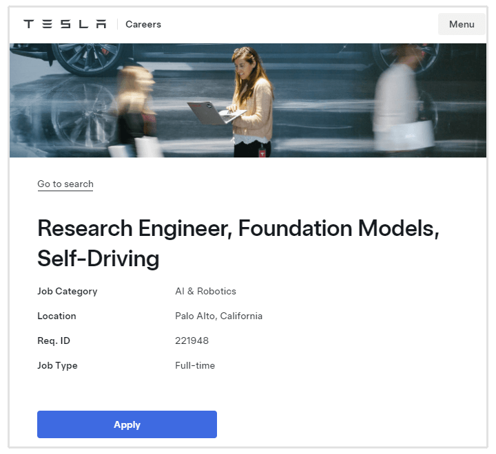 tesla research engineer job